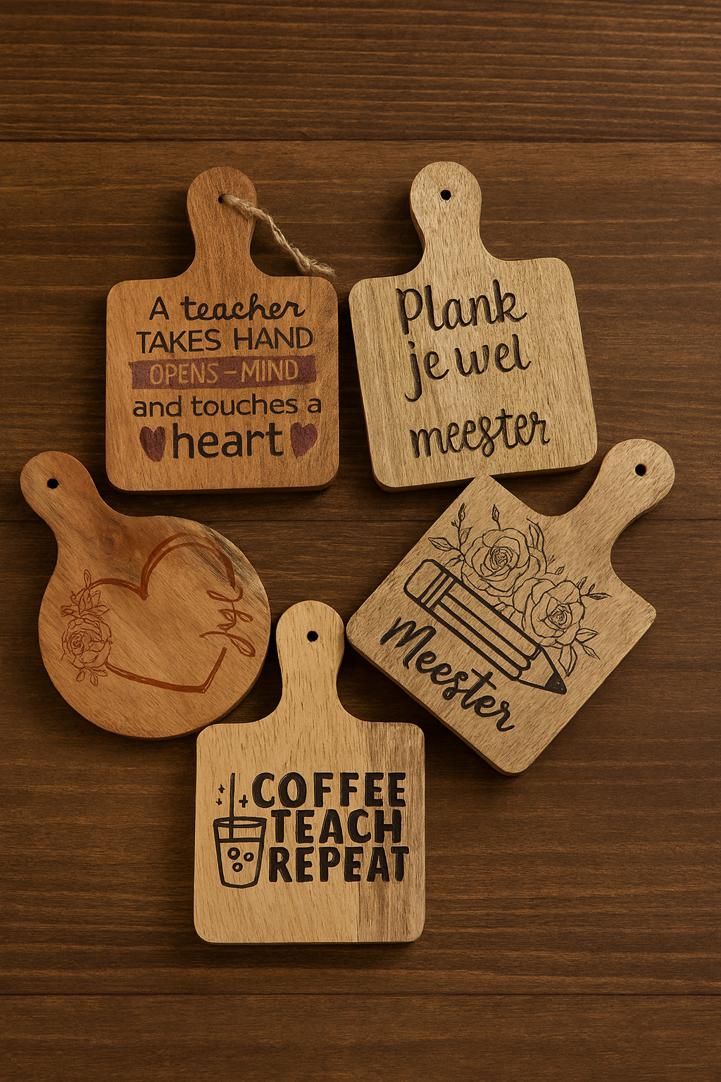 Mini serveerplankjes met gravure