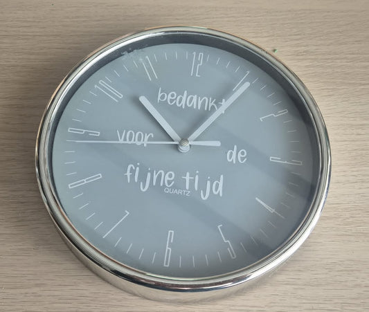 Wandklok – “Bedankt voor de fijne tijd”