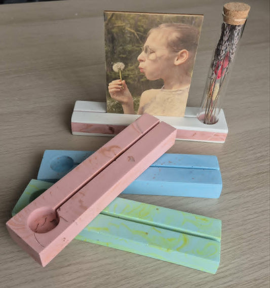 Terrazzo Fotohouder met Glazen Proefbuisje